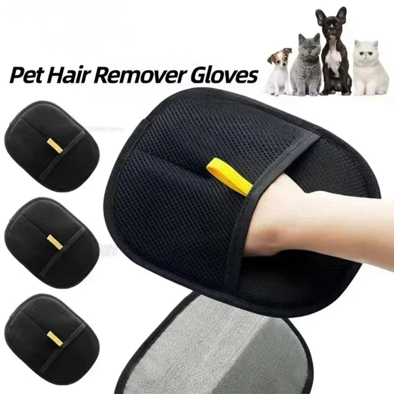 Reusable Double Sided Pet Grooming Gloves for Pet Hair Removal