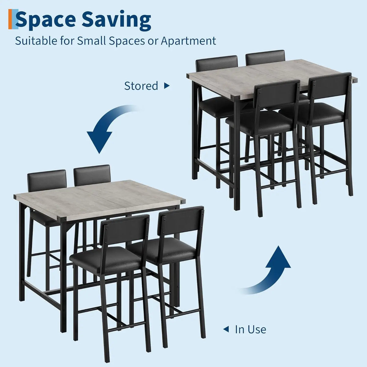 5-Piece Dining Set With Upholstered Chairs For Families