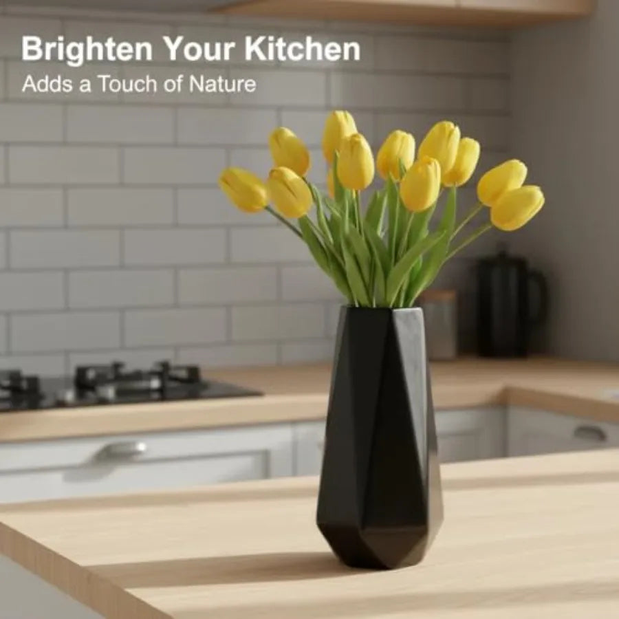 Geometric Ceramic Vase For Minimalist Tabletop Home Decor