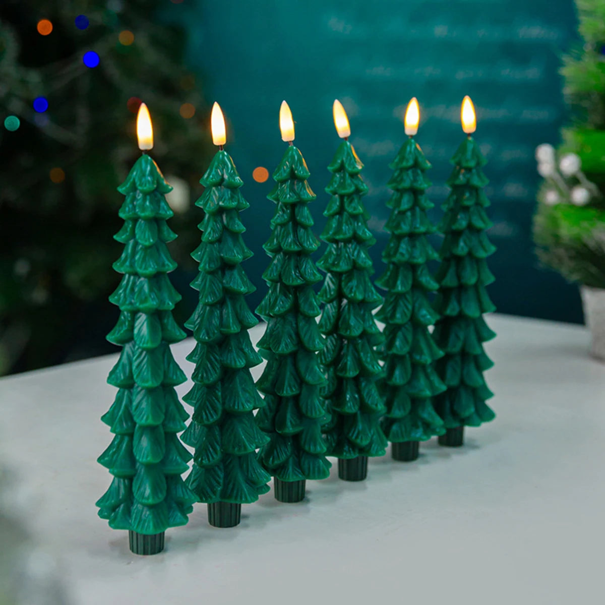 Christmas Tree Flameless LED Candles With Timer And Remote Control
