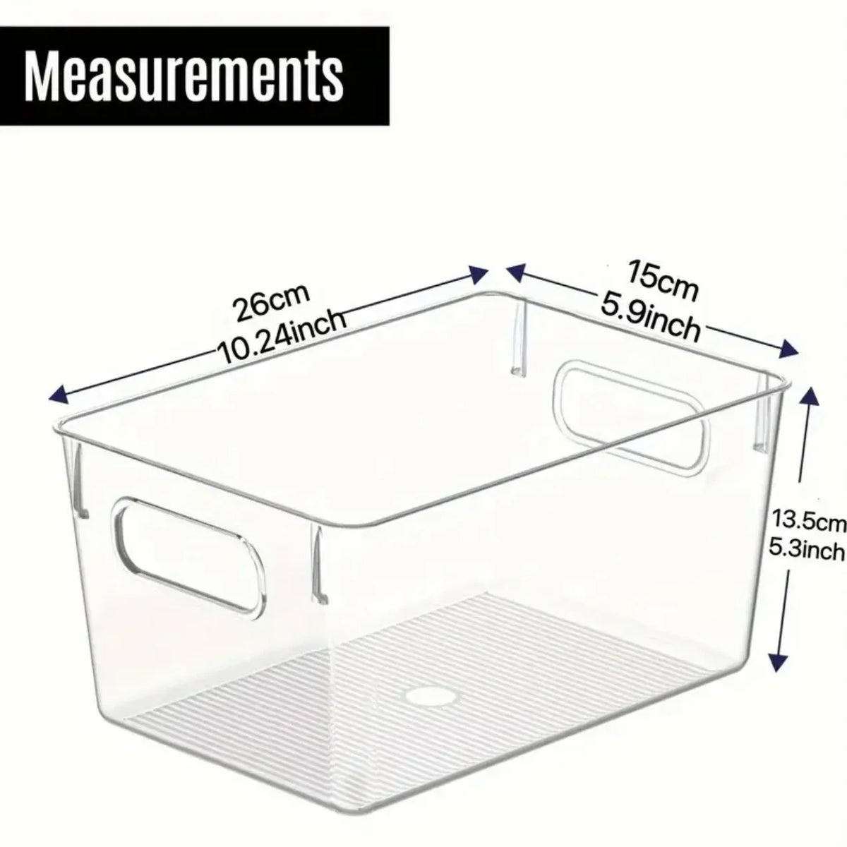 Clear Storage Bins 4 Pack, Stackable Kitchen Organizers