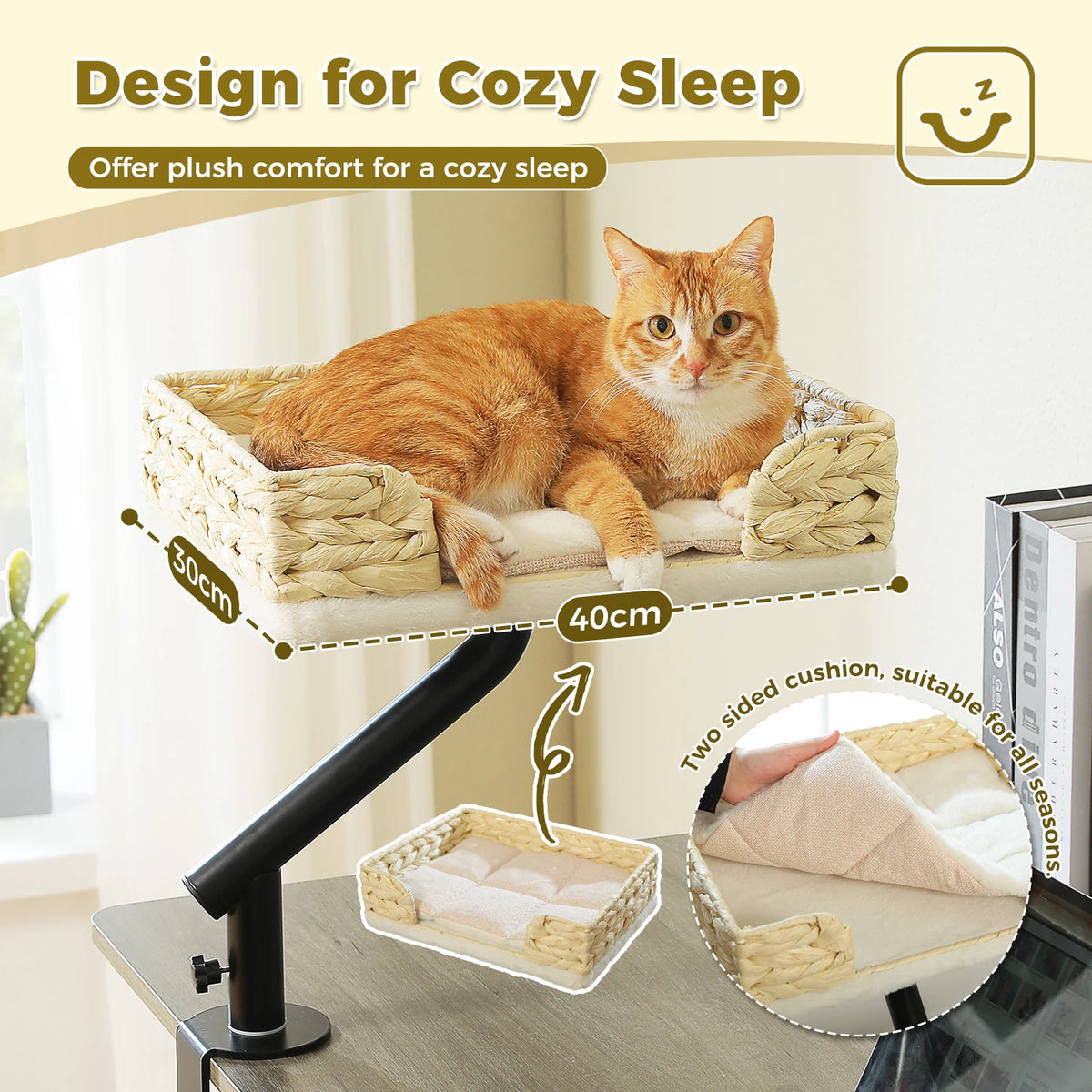 PAWZ Road Rotatable Cat Desk Bed Stand for Indoor Cats