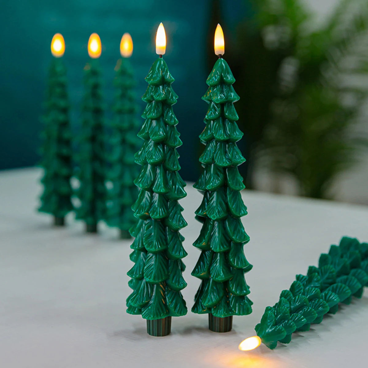 Christmas Tree Flameless LED Candles With Timer And Remote Control
