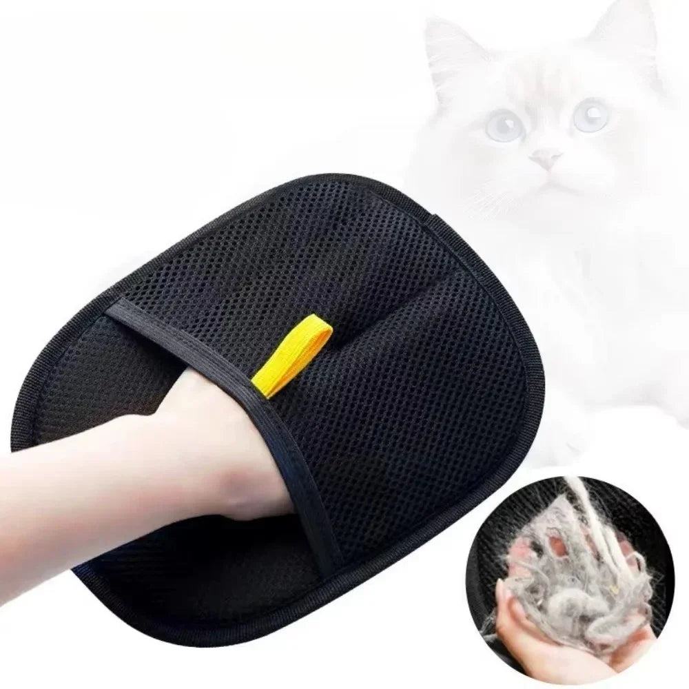 Reusable Double Sided Pet Grooming Gloves for Pet Hair Removal