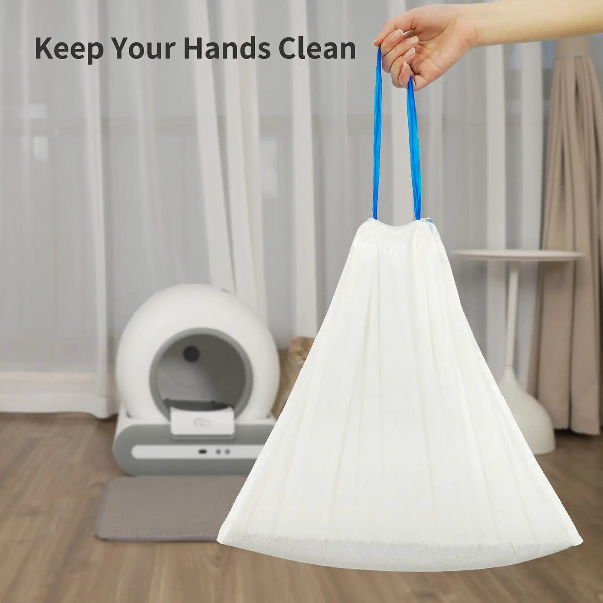 DOEL Cat Litter Box Liners, Leakproof Drawstring Bags