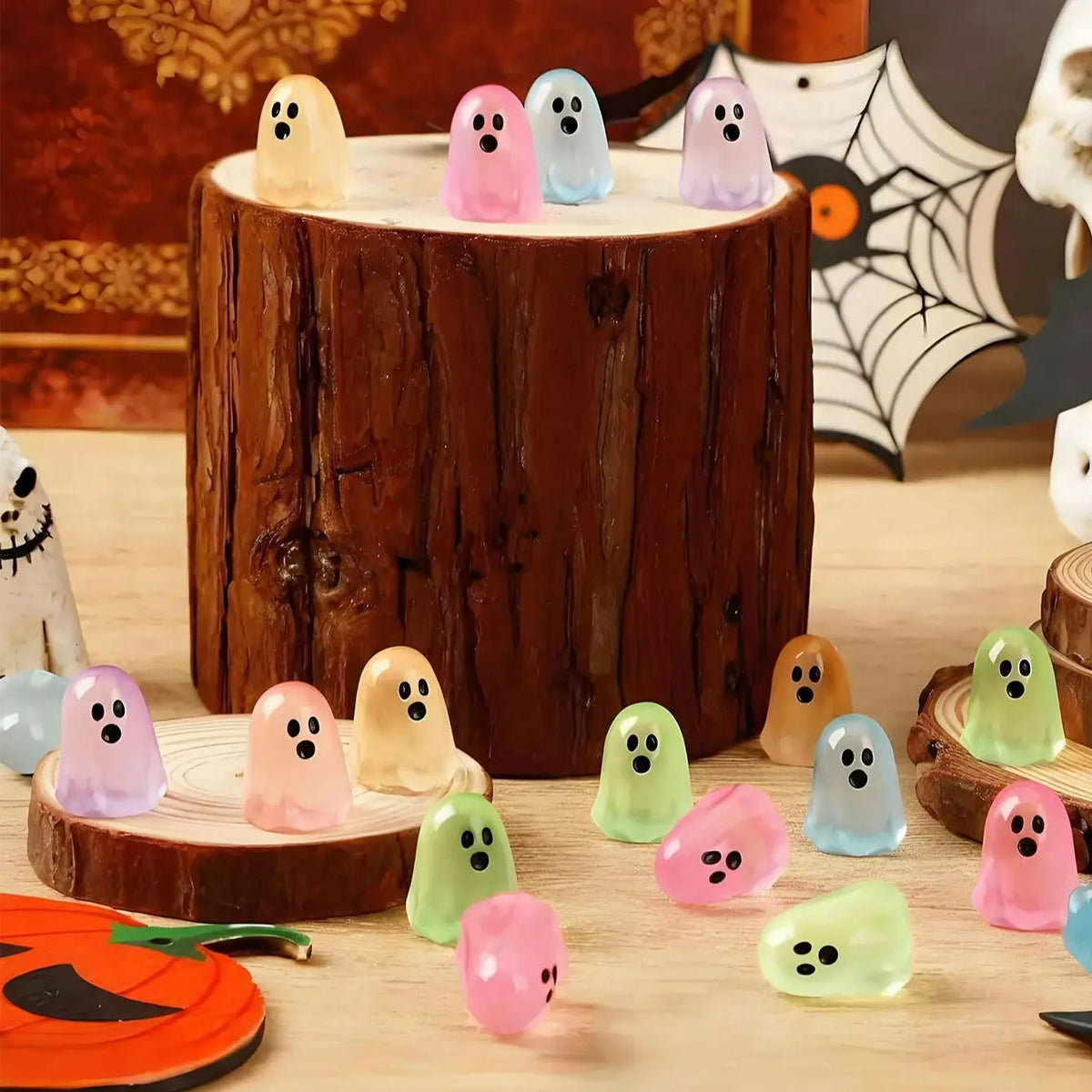 Glow Ghost Miniatures For Fairy Gardens Halloween Decor
