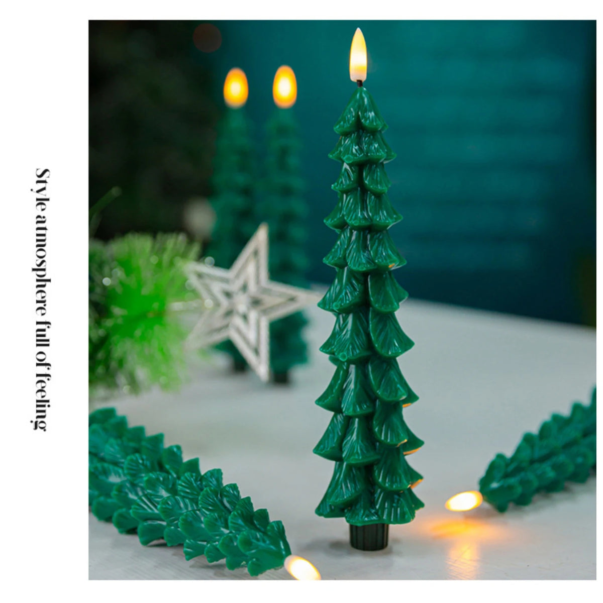 Christmas Tree Flameless LED Candles With Timer And Remote Control