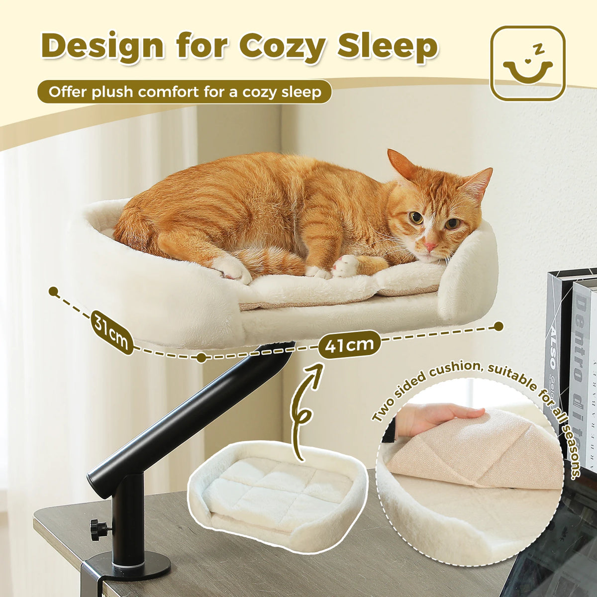 PAWZ Road Rotatable Cat Desk Bed Stand for Indoor Cats