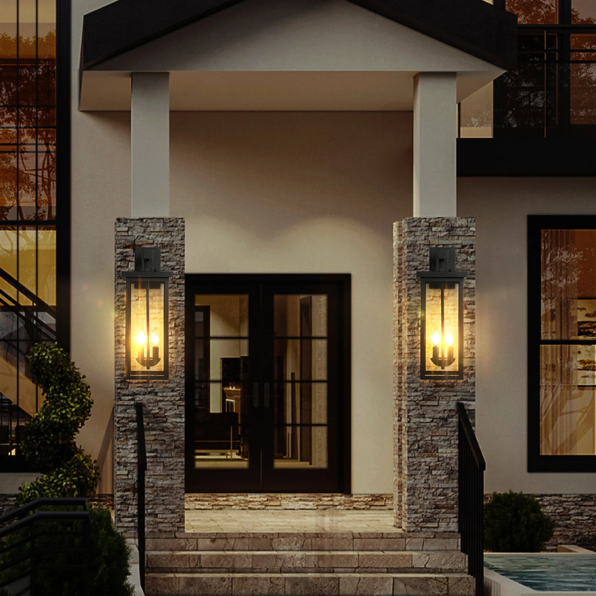 Outdoor Wall Lantern With Dusk To Dawn Sensor For Homes
