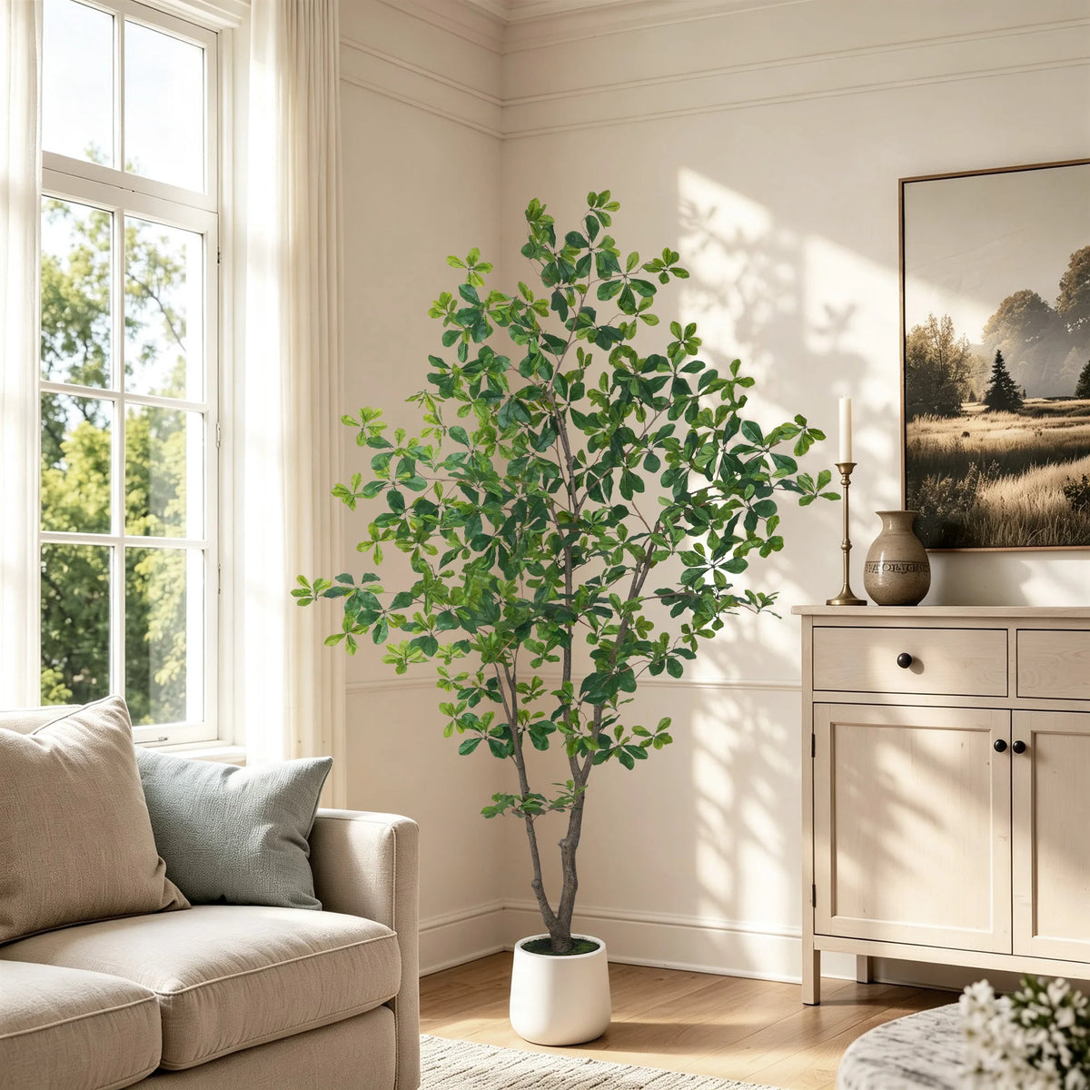 Faux Black Olive Tree With Realistic Leaves For Home Decor