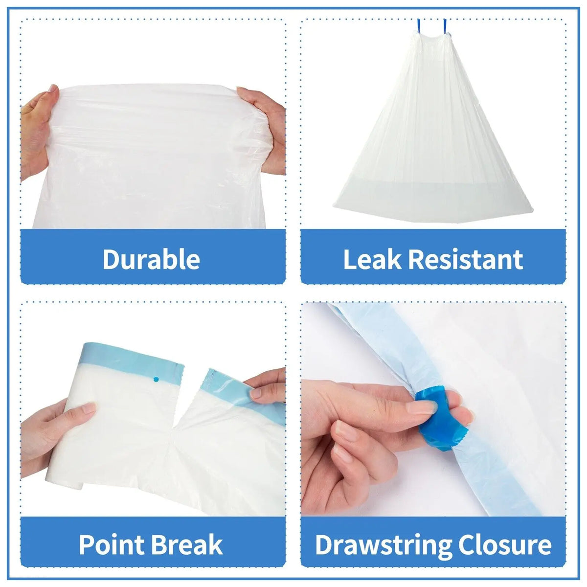 DOEL Cat Litter Box Liners, Leakproof Drawstring Bags