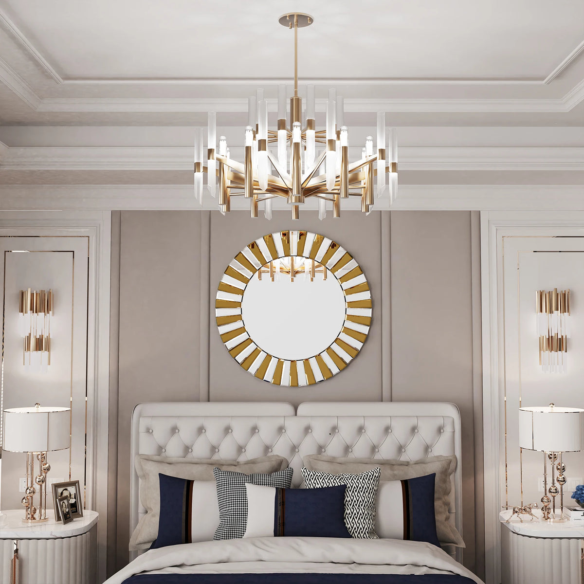 Starburst Wall Mirror, Elegant Tawny Accent For Homes