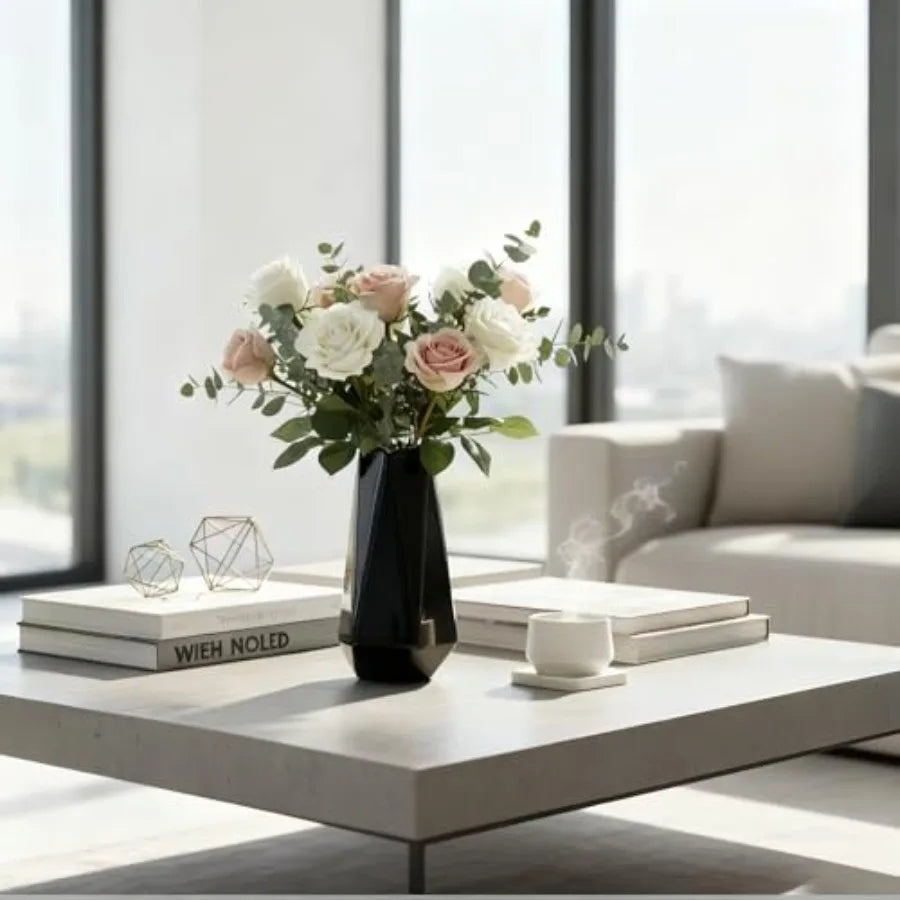 Geometric Ceramic Vase For Minimalist Tabletop Home Decor