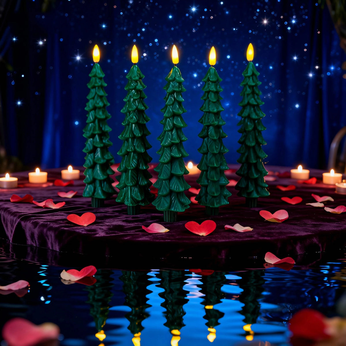 Christmas Tree Flameless LED Candles With Timer And Remote Control