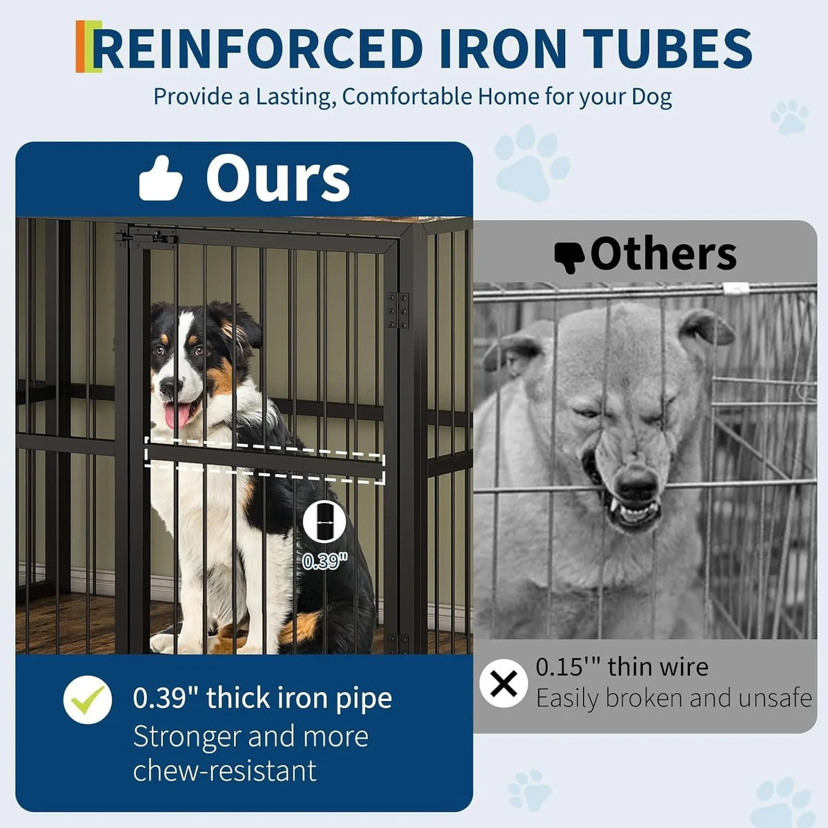 Heavy Duty Double Dog Crate With Divider for Two Dogs