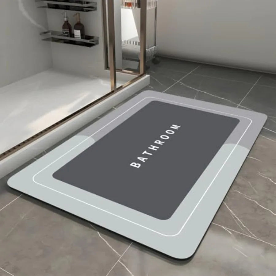 Bath Mat, Quick-Drying Non-Slip Thin Bathroom mat Super Absorbent Bath mats Rug-Bath Mats for Bathroom Floor Bathtub Vanity-Bat