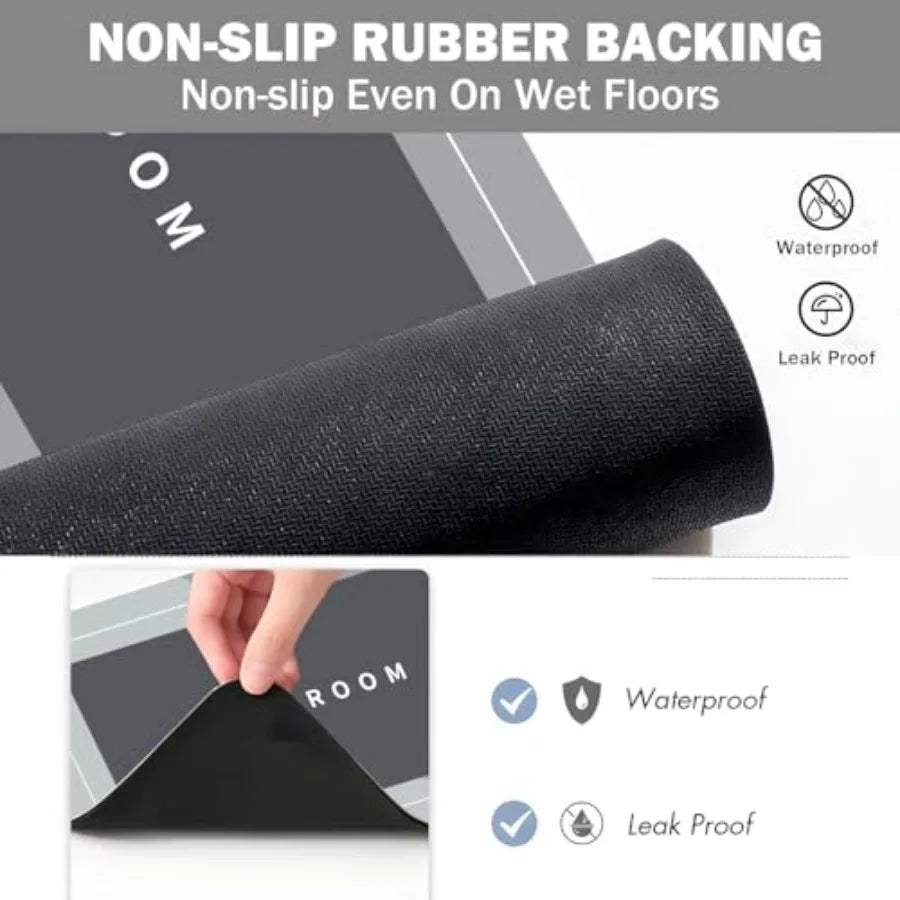 Bath Mat, Quick-Drying Non-Slip Thin Bathroom mat Super Absorbent Bath mats Rug-Bath Mats for Bathroom Floor Bathtub Vanity-Bat