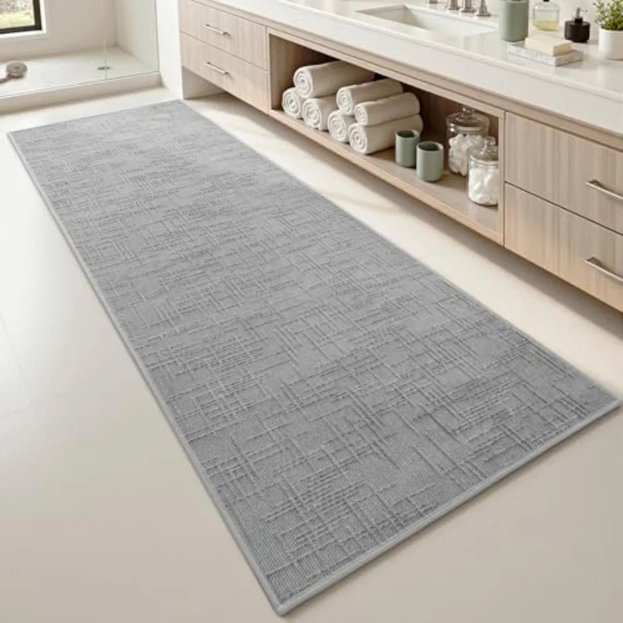 Bath Mat Non Slip Super Absorbent Quick Dry Bath Mats for Bathroom Floor Rubber Backing Washable Bathroom Rugs Modern Woven Jac
