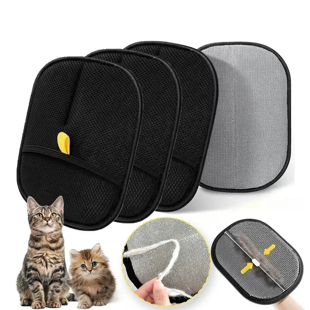Reusable Double Sided Pet Grooming Gloves for Pet Hair Removal