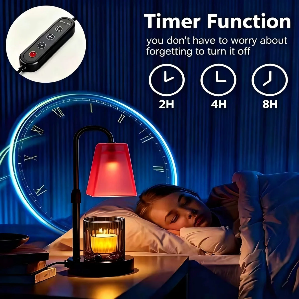 Dimmable Glass Candle Warmer With Timer And Auto Shutoff