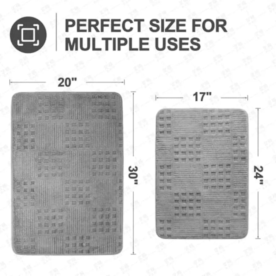 Thickened Non-Slip Bath Mat, Ultra Absorbent Quick Dry Bathroom Rug with Enhanced Rubber Backing, Plush Microfiber Floor Carpet