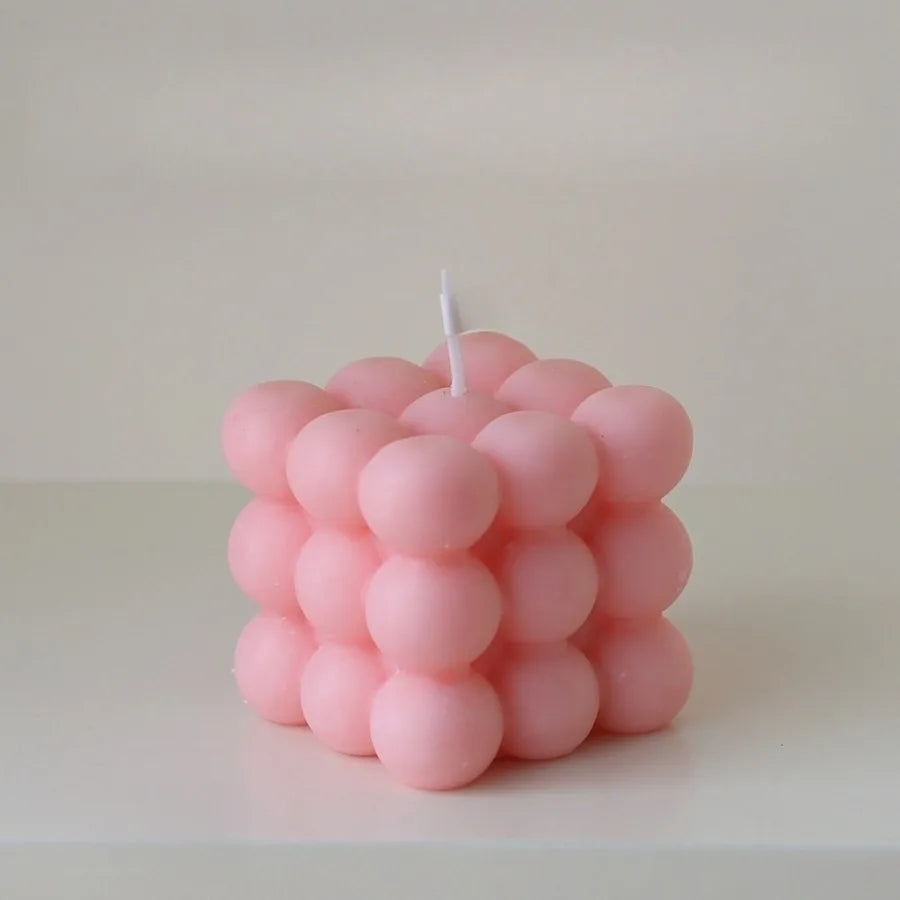 1Pc Bubble Cube Shaped Candle Handmade Scented Candle Aromatherapy Soy Wax Candle Home Decoration Wedding Birthday Party Candles
