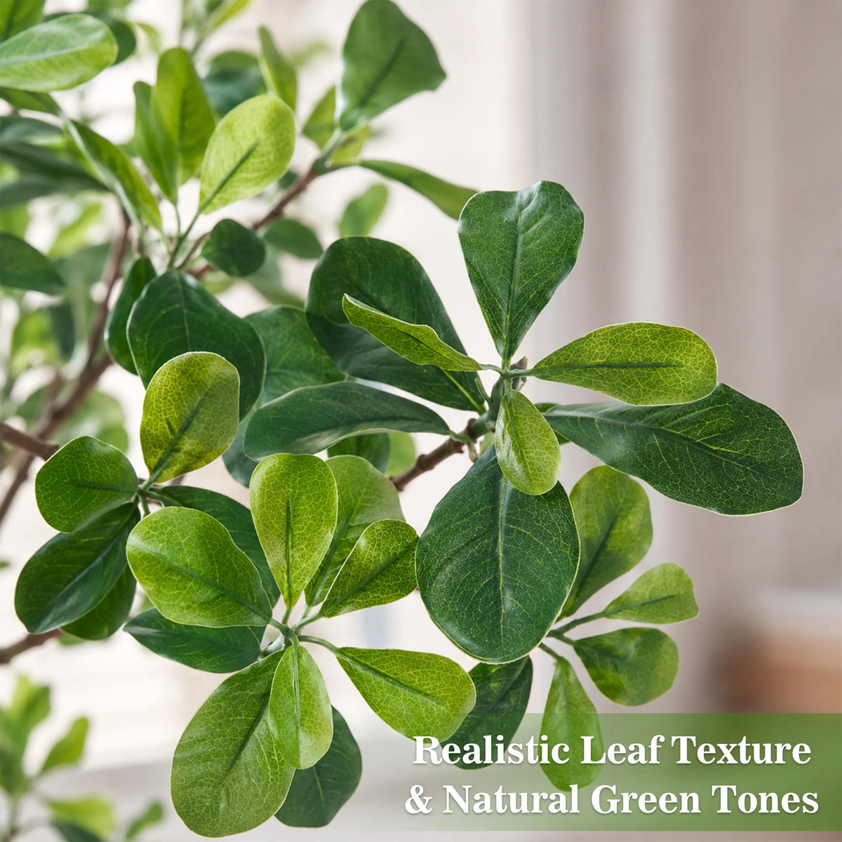 5/6/7ft Faux Black Olive Tree Faux Plants Indoor Large Tall Tree in White Round Pot Aritificial Eucalyptus Tree with Natural Wood Trunk & Realistic Leaves, Fake Olive Plant for Home Office Indoor Decor