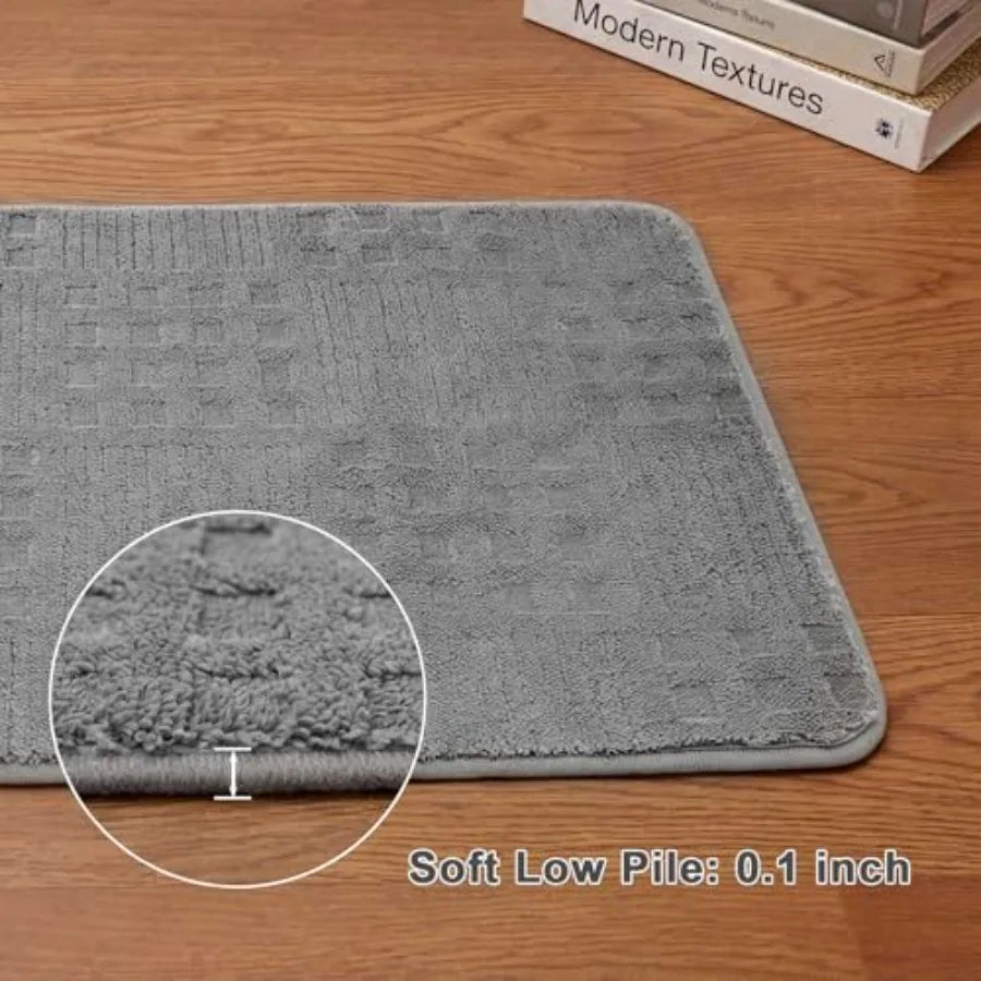 Thickened Non-Slip Bath Mat, Ultra Absorbent Quick Dry Bathroom Rug with Enhanced Rubber Backing, Plush Microfiber Floor Carpet