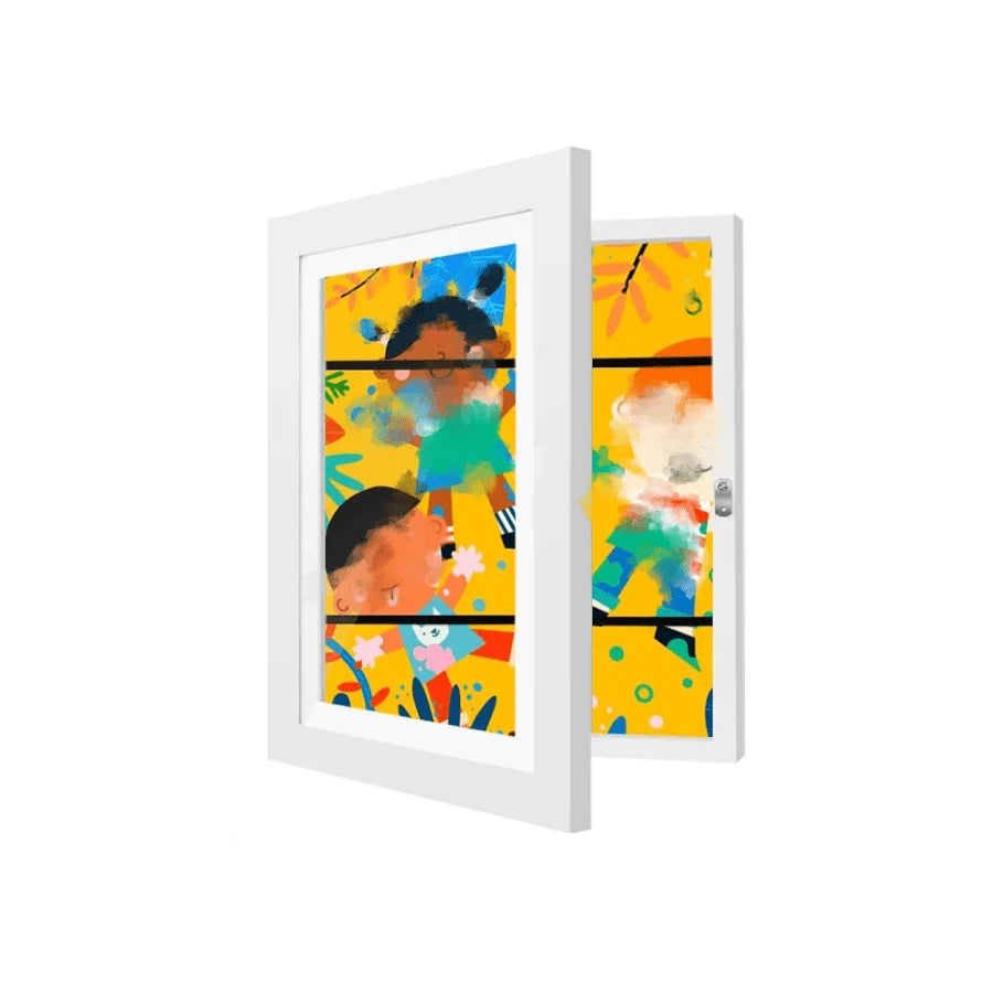 1pc Magnetic A4 Art Display Frame, Front-Opening Foldable, Suitable For Children's Drawings And Photos, Cartoon Wall Art Decor, Perfect Display Piece For Home And Office
