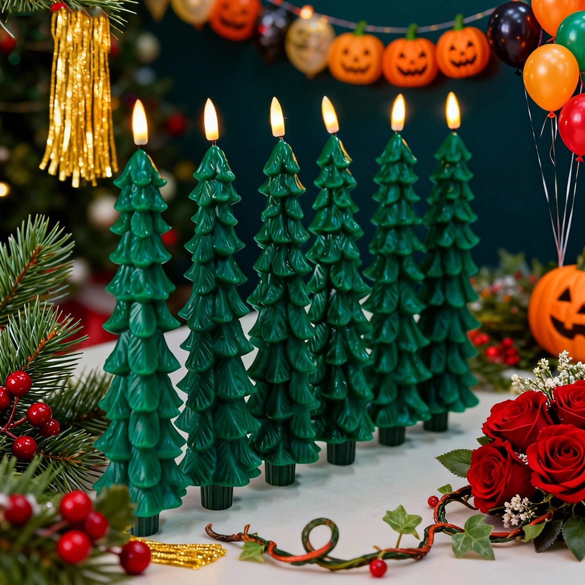 Christmas Tree Flameless LED Candles With Timer And Remote Control