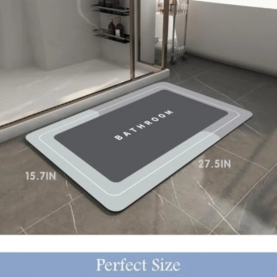 Bath Mat, Quick-Drying Non-Slip Thin Bathroom mat Super Absorbent Bath mats Rug-Bath Mats for Bathroom Floor Bathtub Vanity-Bat