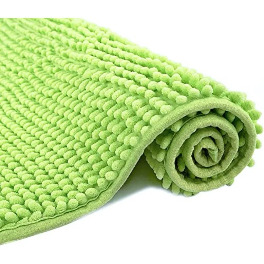 Chenille Bath Mat Microfiber Floor Mat Baby Bath Mat for Washable Bathroom Dry Fast Water Absorbent Shower Mat Area Rugs