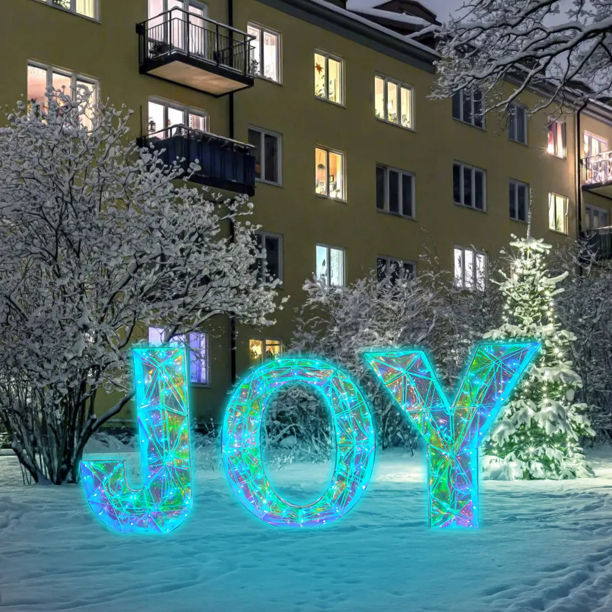 Outdoor Christmas JOY LED Decorations For Festive Yards