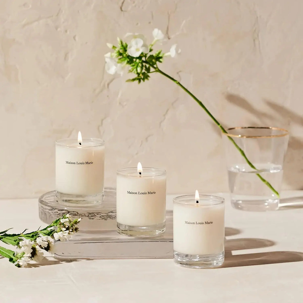 Le Bouquet Candle Trio Set Natural Soy Wax Candles | Luxury Clean Beauty + Non-Toxic Fragrance (Set of 3, 2.5 oz | 74 ml)