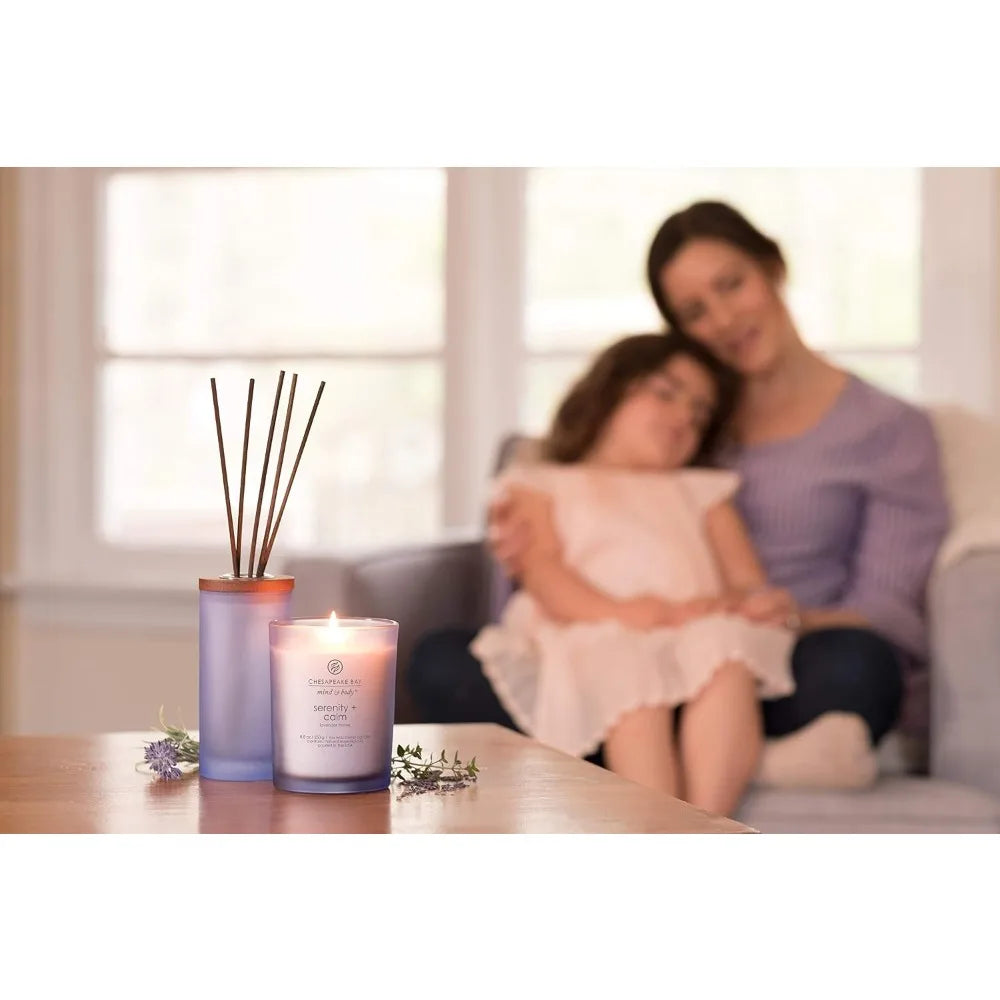 Lavender Thyme Scented Candle for Home Decor Aromatherapy Gifts Relaxing Calming Soy Wax Candle Coffee Table Decor Serenity