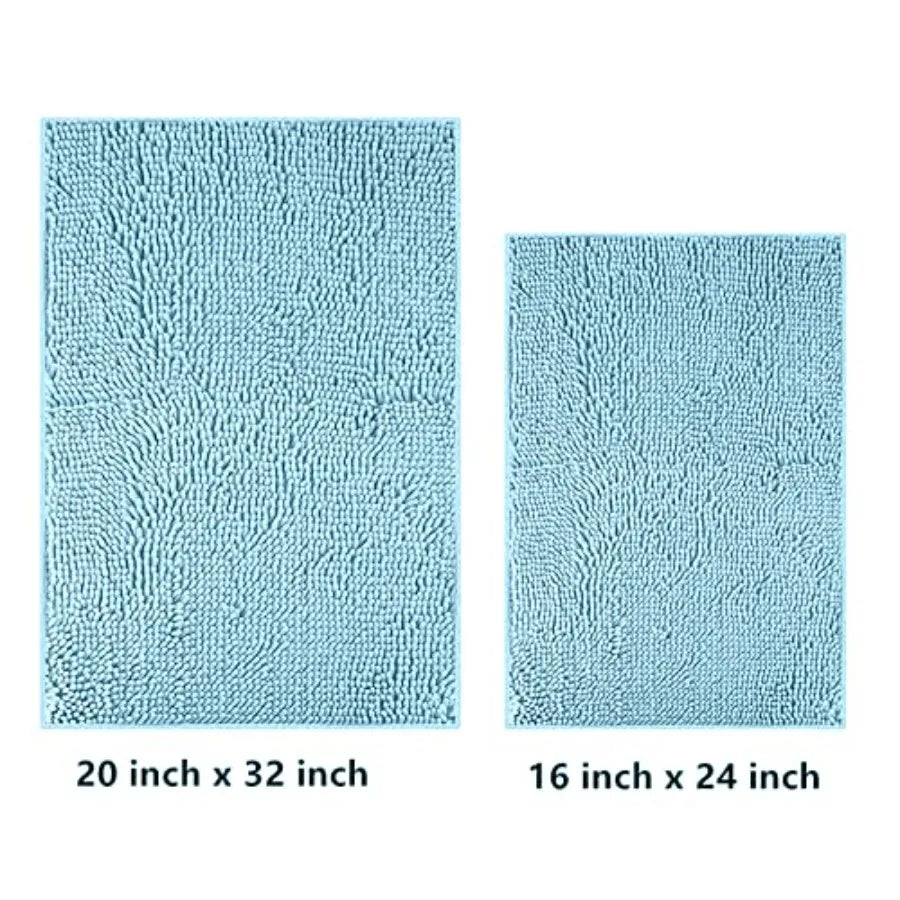 Chenille Bath Mat Microfiber Floor Mat Baby Bath Mat for Washable Bathroom Dry Fast Water Absorbent Shower Mat Area Rugs