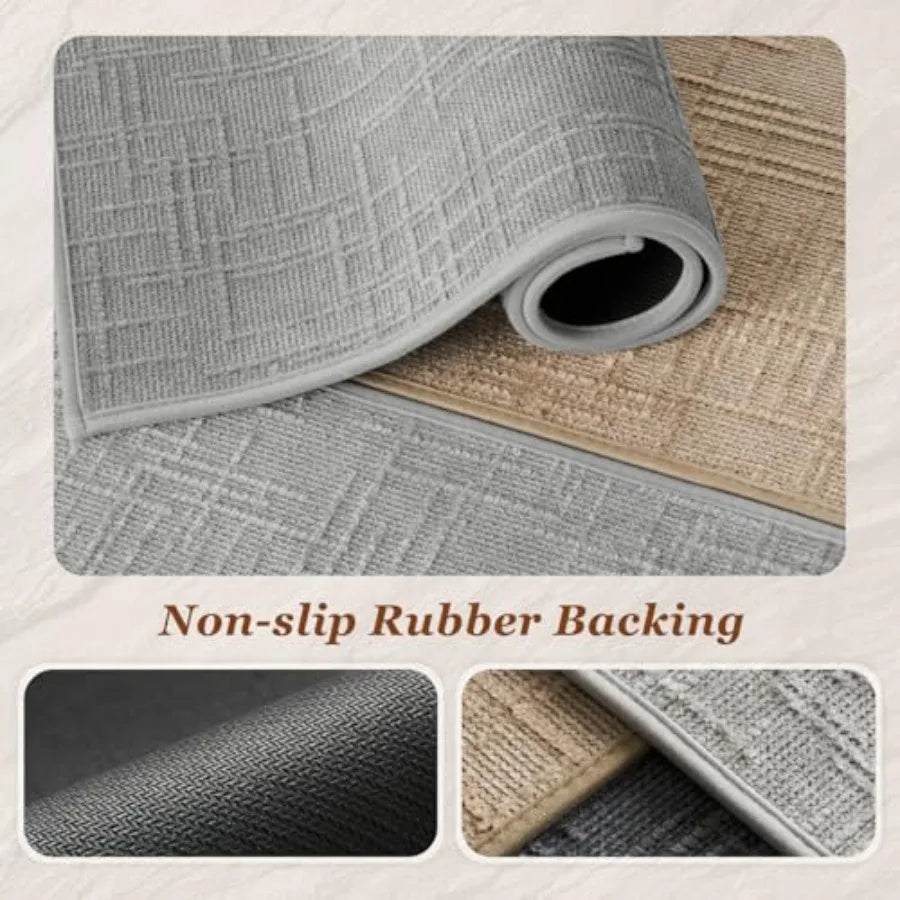 Bath Mat Non Slip Super Absorbent Quick Dry Bath Mats for Bathroom Floor Rubber Backing Washable Bathroom Rugs Modern Woven Jac