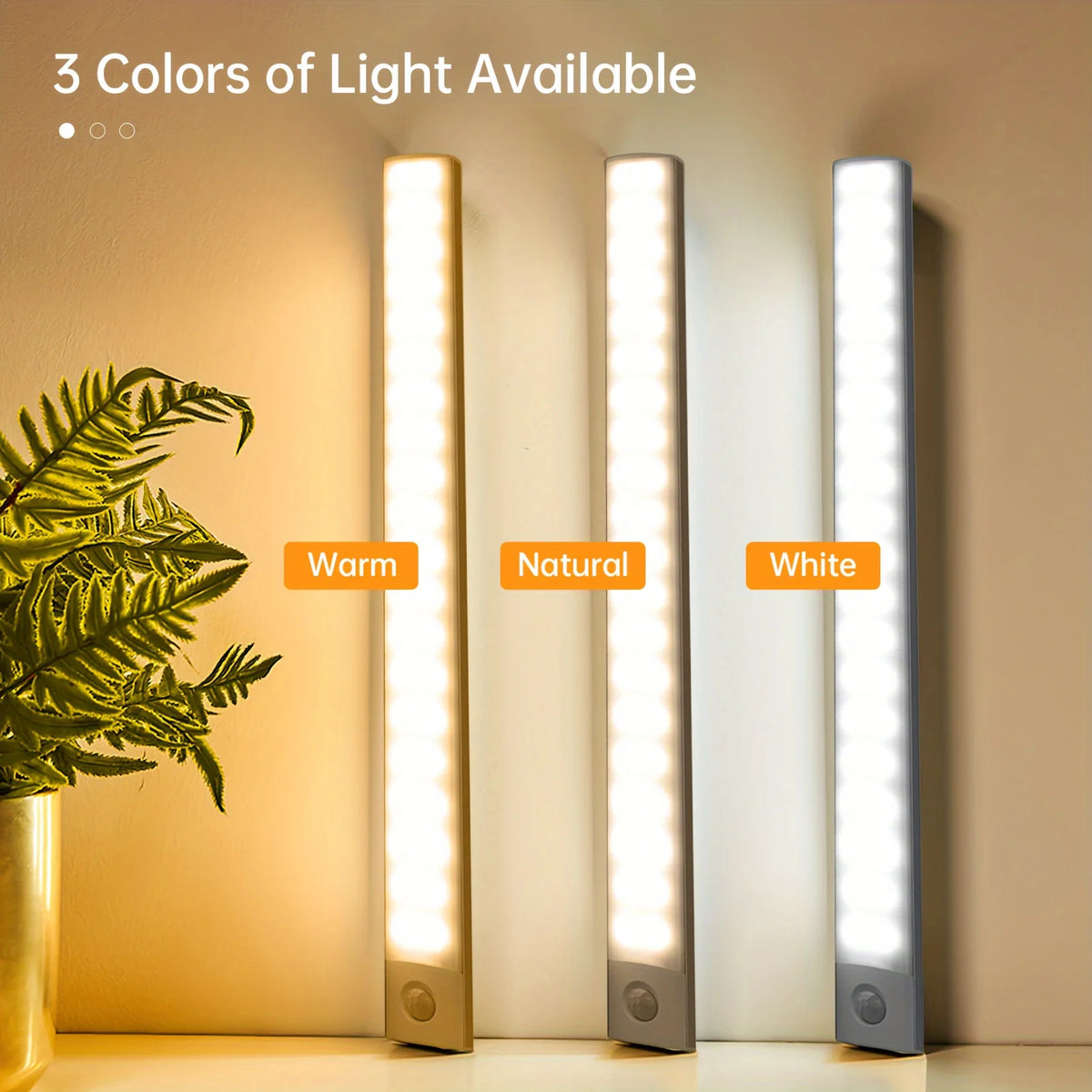 LED Night Light Motion Sensor Lights Wireless Rechargeable Closet Kitchen Bedroom Sensor Light Cabinet Stair Light 2Piece