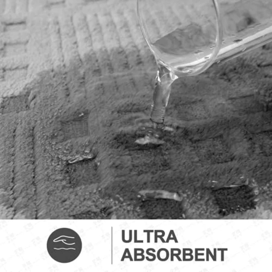 Thickened Non-Slip Bath Mat, Ultra Absorbent Quick Dry Bathroom Rug with Enhanced Rubber Backing, Plush Microfiber Floor Carpet