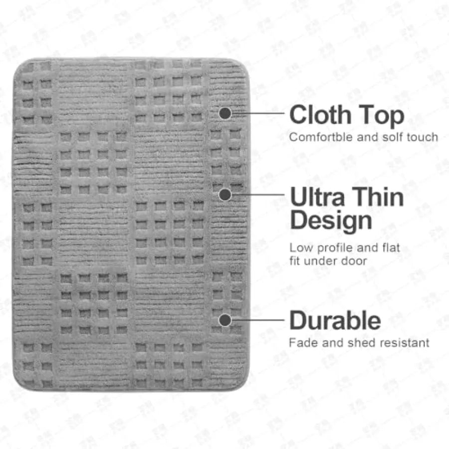 Thickened Non-Slip Bath Mat, Ultra Absorbent Quick Dry Bathroom Rug with Enhanced Rubber Backing, Plush Microfiber Floor Carpet