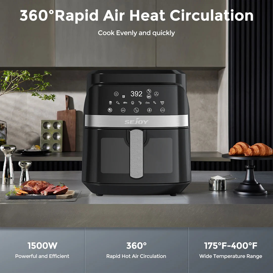 SEJOY Eight Function Air Fryer With Roast Bake And Dehydrate
