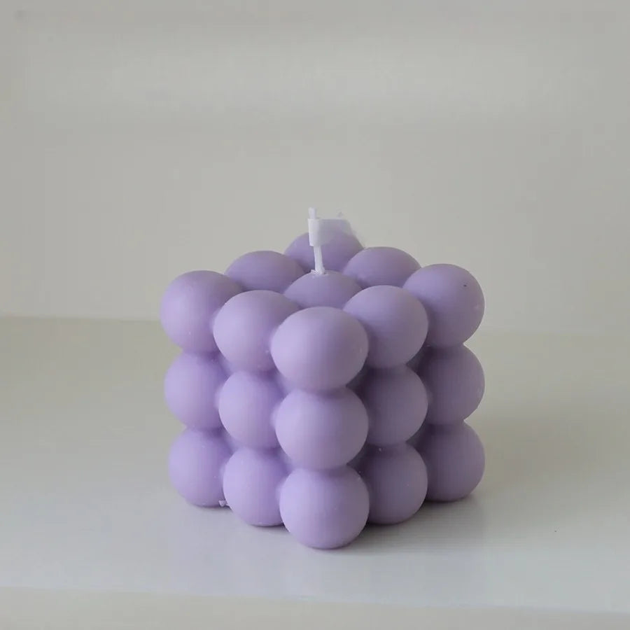 1Pc Bubble Cube Shaped Candle Handmade Scented Candle Aromatherapy Soy Wax Candle Home Decoration Wedding Birthday Party Candles